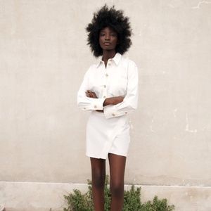 Zara White dress with buttons